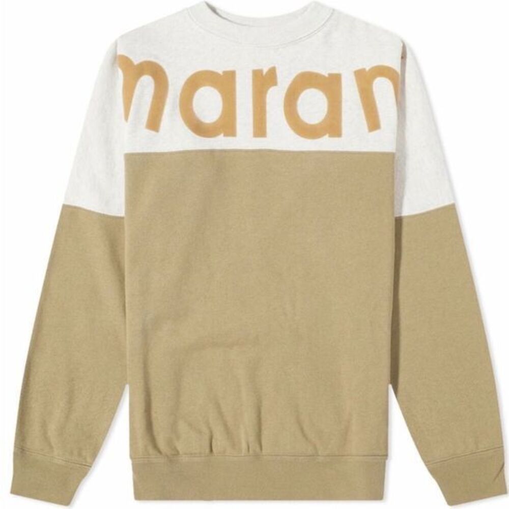 NWT Isabel Marant Men's Howley Colour Block Crew Sweat in Khaki XL